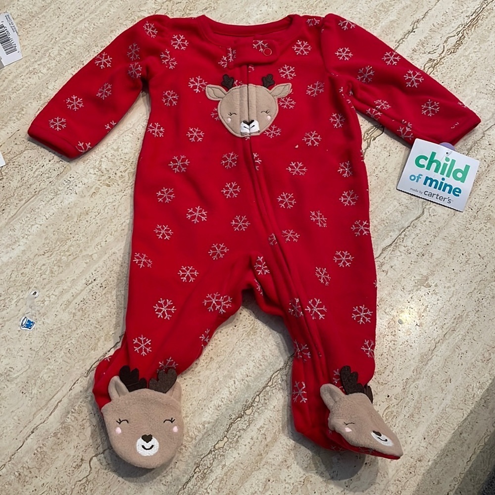 NWT fleece pyjama Christmas size 0-3 m